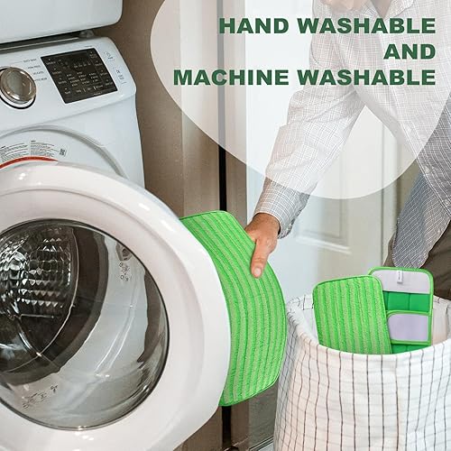 Miniatura 5 de Almohadillas reutilizables para trapeador Swiffer XL paquete de 5 repuestos de mopa de microfibra lavables para limpieza de suelos, limpiador de