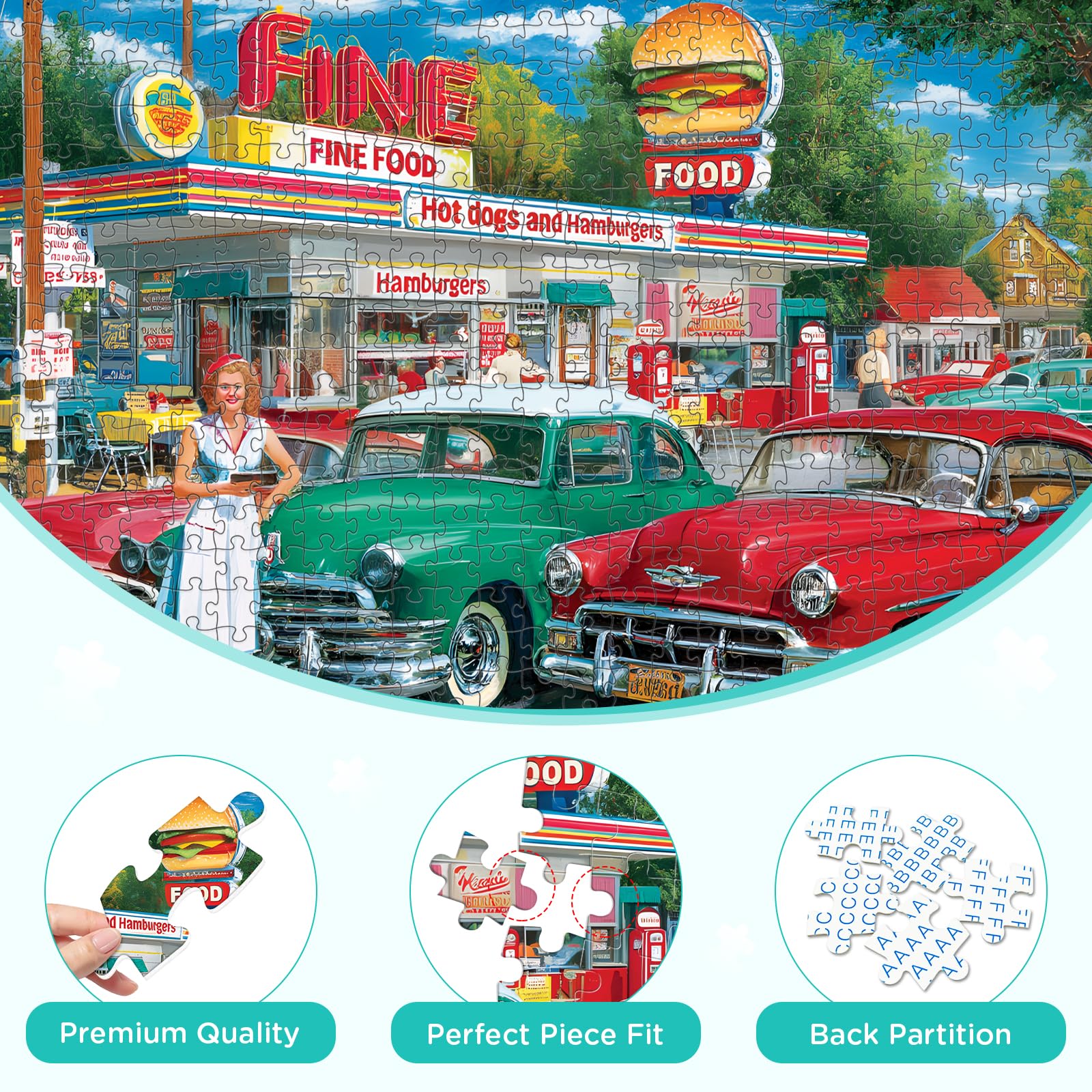 Amazon.com: 500 Pieces Jigsaw Puzzles, Retro Style 500 piece