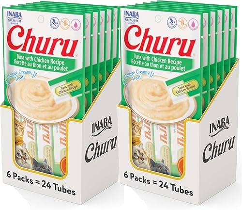 Miniatura 13 de INABA - Golosinas Churu para gatos, puré cremoso para gatos, sin cereales, que se puede lamer y exprimir / suplemento con vitamina E y taurina, 0.5