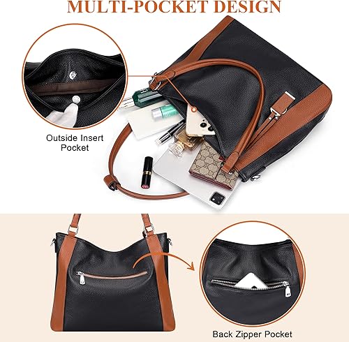 Miniatura 4 de Over Earth Bolsos de cuero suave para mujer bolso bandolera grande