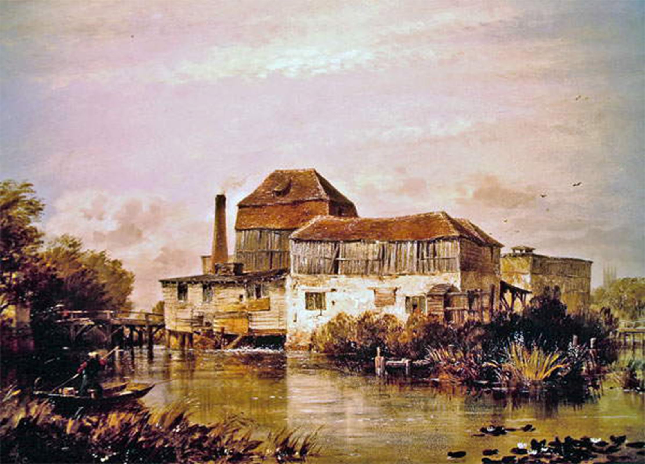 POSTERIIk Vintage Print Pop Art Landscape Artwork Beardwell Near Oxford by Edward William Cooke Art Prints for Office Home Decor 60x90cm