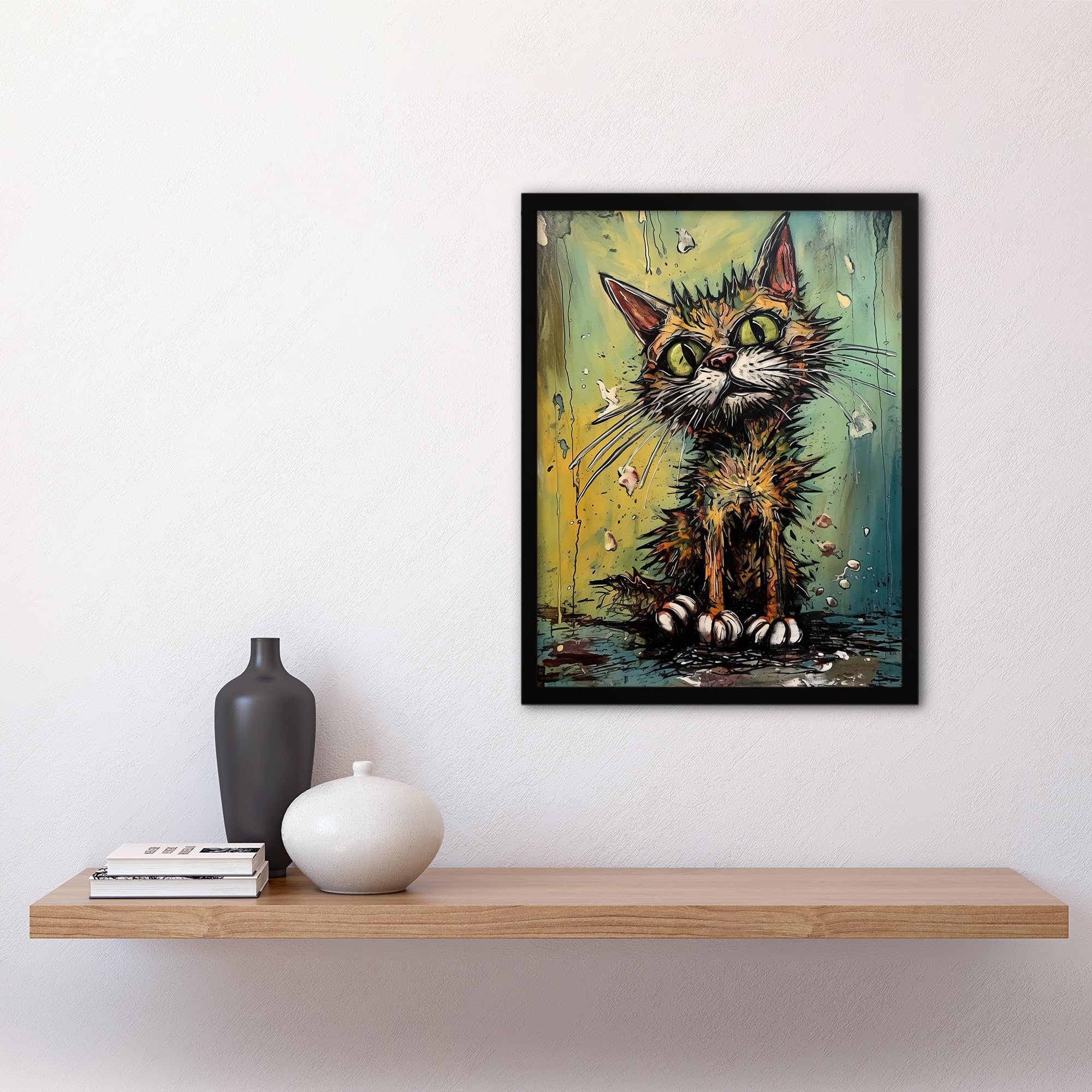 Amazon.com: Artery8 Alley Cat Stray Scruffy Moggie Painting By Tom