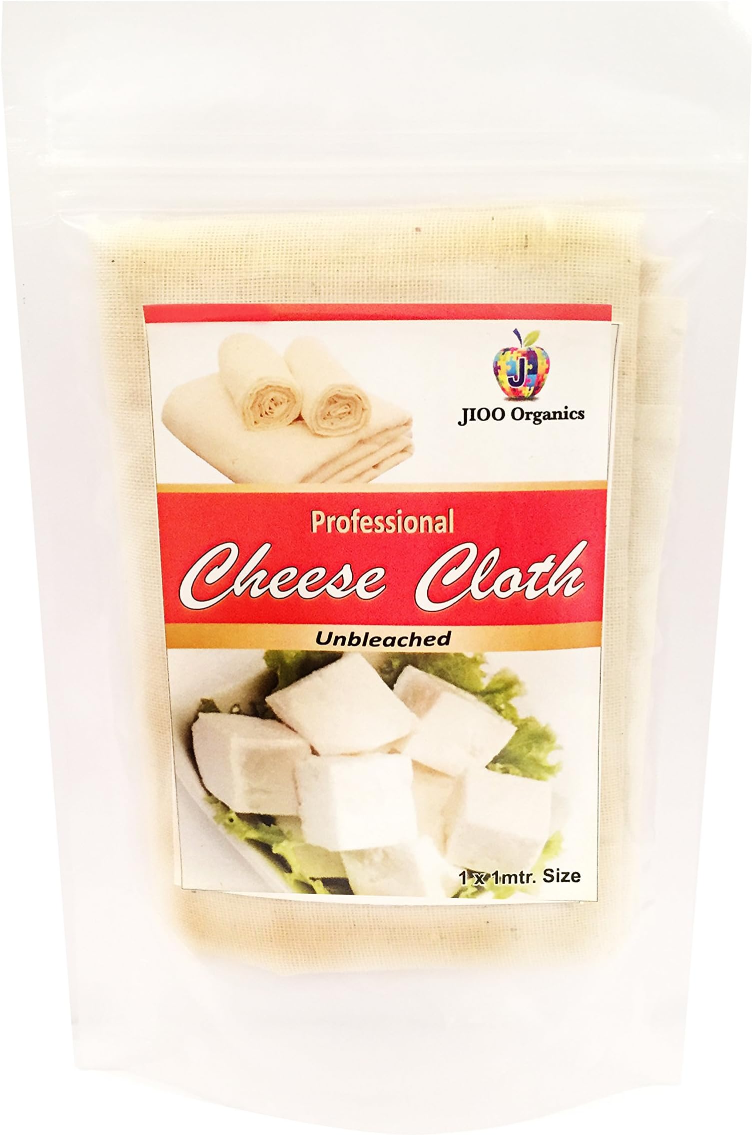 Jioo Organic Professional Cheese Making Cloth, Bleached Muslin Cloth | Paneer ka Kapda | Dahi ka Kapda