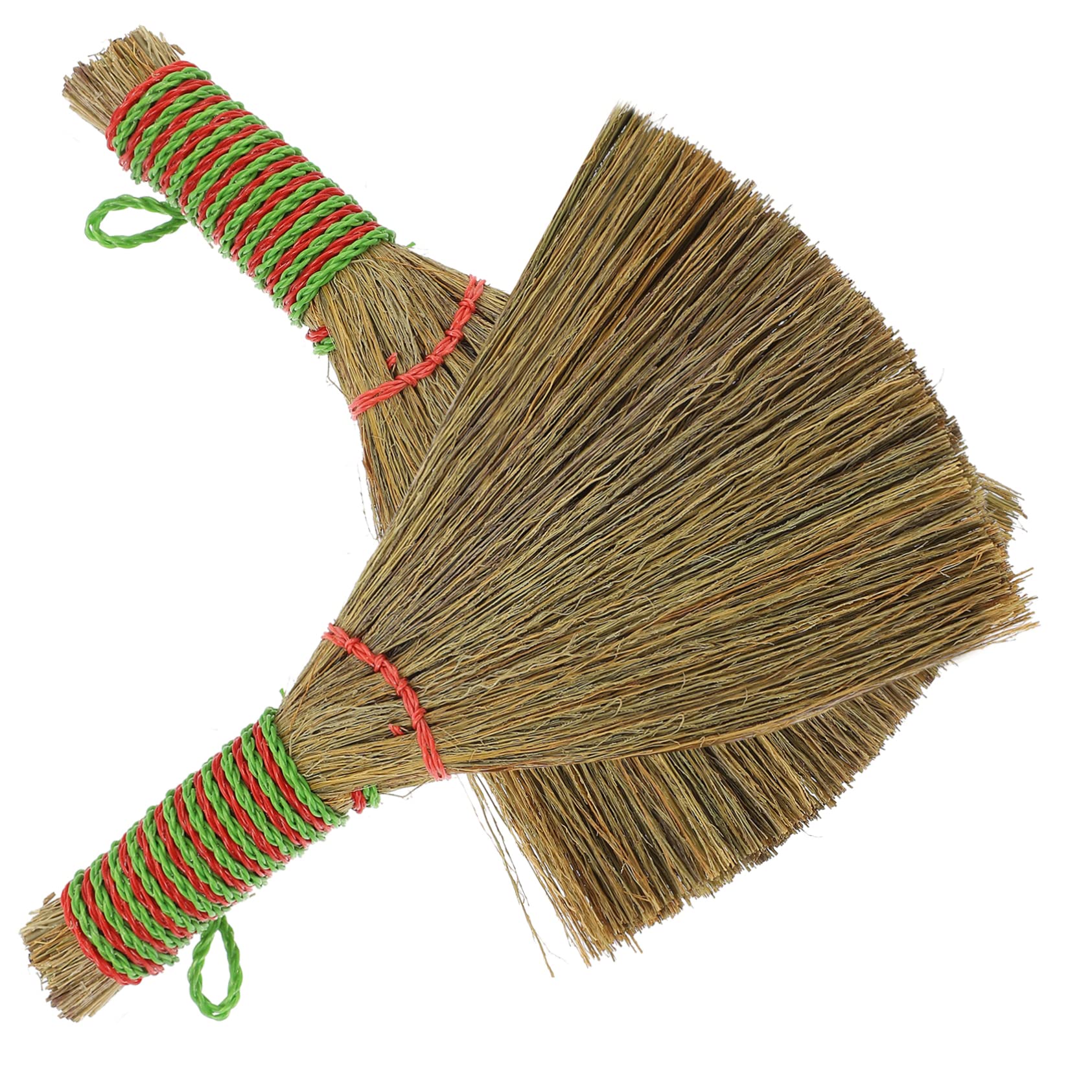 FOMIYES 2Pcs Small Cleaning Broom Ergonomic Handle Short Dust Brooms for Home Kitchen and Office Lightweight and Portable Household