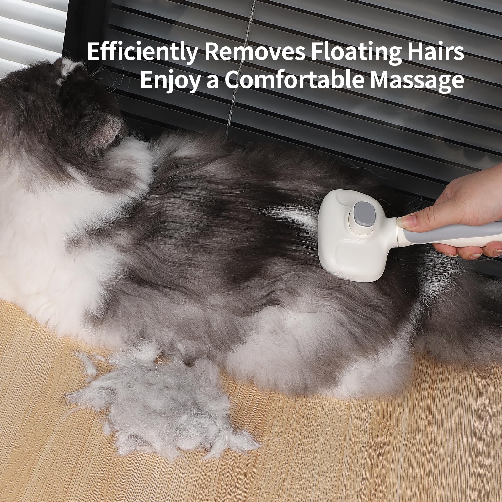 Spazzola Autopulente Per Gatti E Cani - Rimuove Pelo Morto E Nodi, Massaggia La Pelle - Foto 6