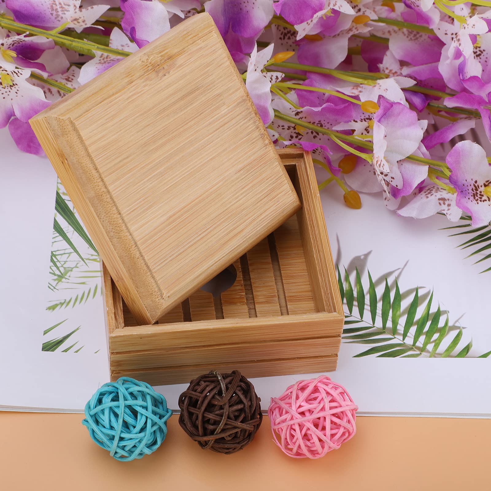 Ensemble De 2 Porte-Savon En Bois Naturel Pour Salle De Bain Et Cuisine - Accessoires De