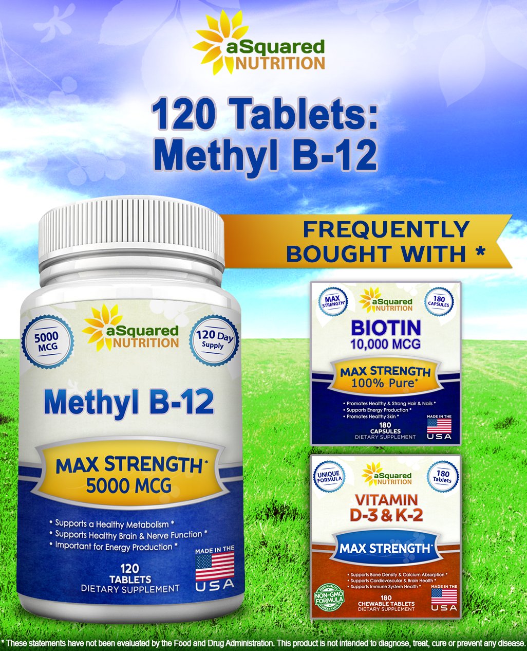Vitamin B12 5000 MCG Supplement with Methylcobalamin (Methyl B12) Max Strength Vitamin B 12