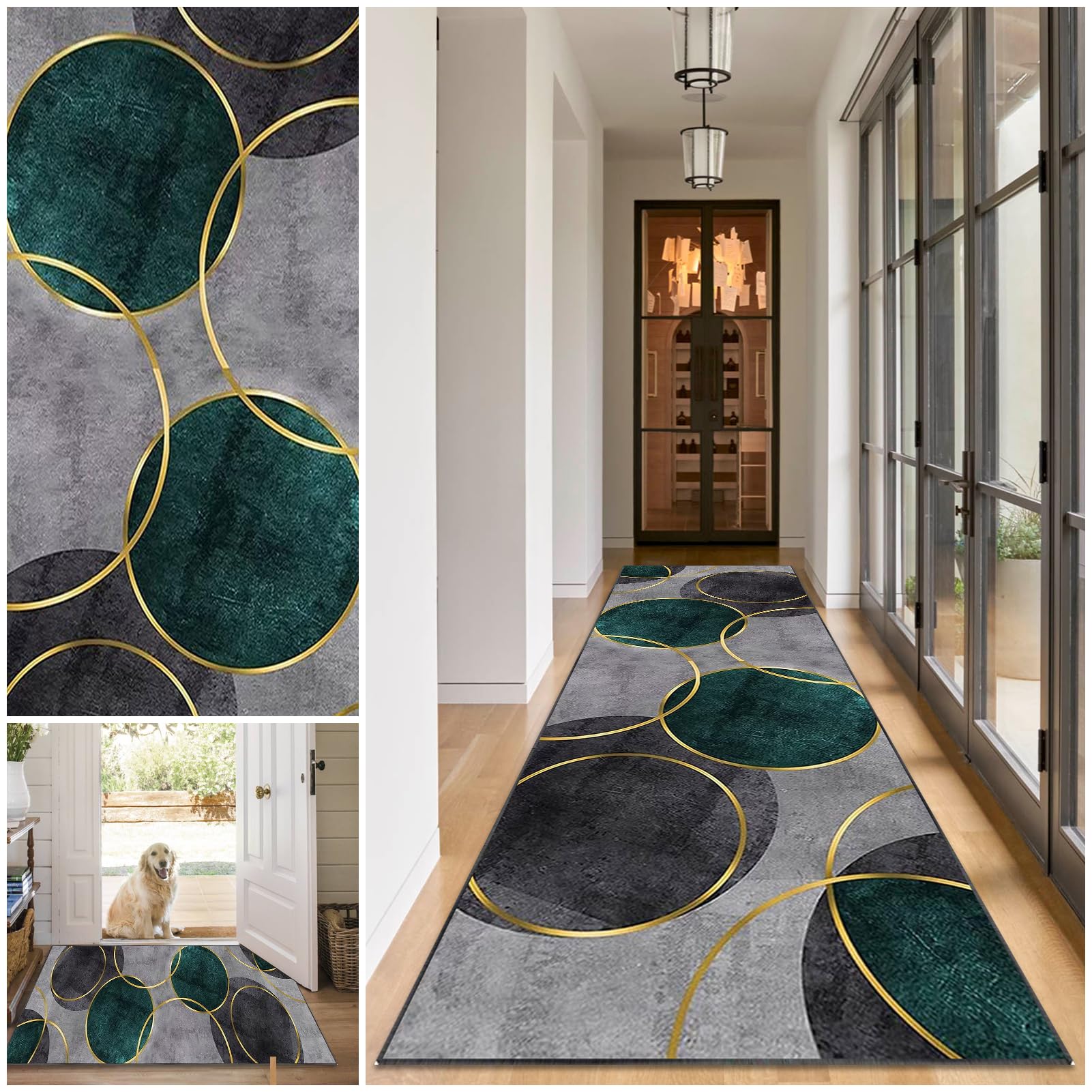 Runner Rugs for Hallway Washable Kitchen Rugs 120 x 180 cm Hall Runners Non Slip Long Kitchen Runner Rug Absorbent Floor Carpet Area Rug Door Mats Carpet Runner for Hallway Entryway Laundry Room