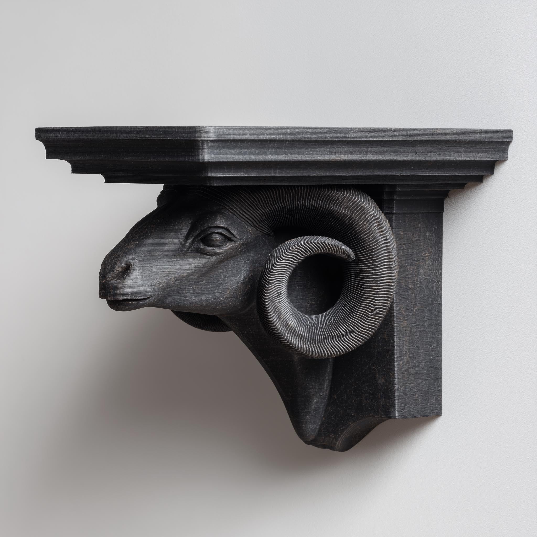 Mensola da parete con testa di ariete stampata in 3D, sporgenza sospesa dello zodiaco dell'Ariete, decorazione con animali per interni gotici, amanti dell'astrologia e pareti di dichiarazione