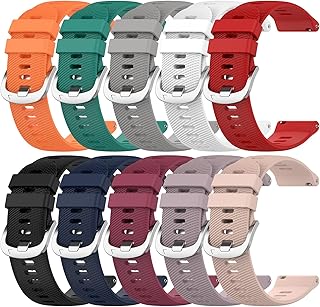 TenCloud 10 Pack Silicone Watch Bands 18mm Compatible with Garmin Vivoactive 4S/Vivomove 3S/Venu 2S/ /Venu 3S/Forerunner 255S 265S ( Not for the Vivoactive 4/Vivomove 3/Venu 2/Venu 2 Plus/Venu/Forerunner 255 265)