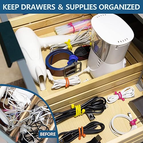 Miniatura 4 de 12 bridas de silicona reutilizables de 4, 6, 12 pulgadas, correas de sujeción de silicona reutilizables con núcleo de acero para agrupar y