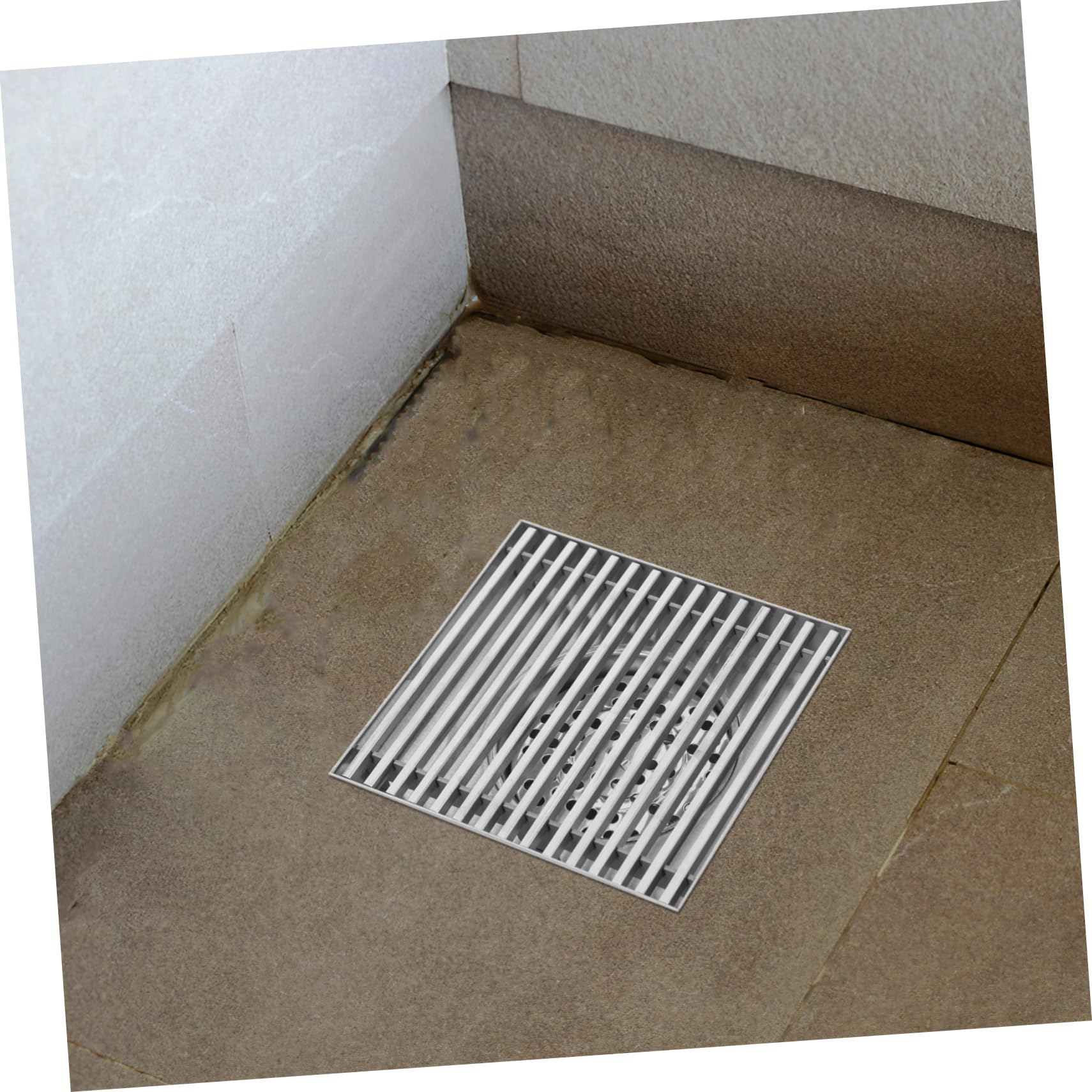NUOBESTY Desagüe De Suelo De Acero Inoxidable para Patio Grande Cuadrado Colector De Pelo Rejilla De Ducha para Baño y Suelo para Duchas Al Aire