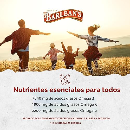 Miniatura 6 de Barlean's - Aceite de linaza orgánico líquido de semillas frescas de lino prensadas en frío, 7,640 mg ALA Omega 3 suplemento de ácidos grasos