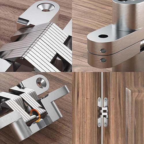 Miniatura 6 de Bisagra cruzada 180 grados 4 núcleo de acero inoxidable bisagra bisagra oculta se utiliza para ocultar puertas, armarios, cajas de madera, mesas de