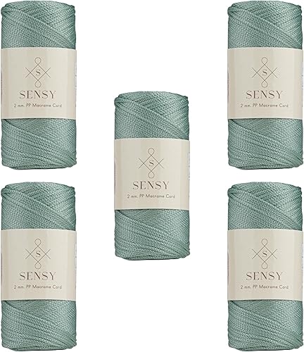 Miniatura 128 de Sensy Premium 2mm 76 Metros de Cuerda de Poliéster 100% Cordón de Polipropileno Cordón de Macramé 2mm Cordón para Bolso de Crochet Hilo de Crochet