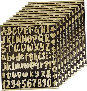 Angoily 10 Sheets Mailbox Alphanumeric Kit Mailbox Letters Letter Stickers Large Letters Numbers Stickers Outside House Decor Sticker by Letter Gold Number Stickers Mailbox Numbers Outside