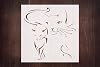 Custom Cat and Kitten Stencil 5.5 x 5.5 - Adorable Animal Design for Pet-Themed Crafts
