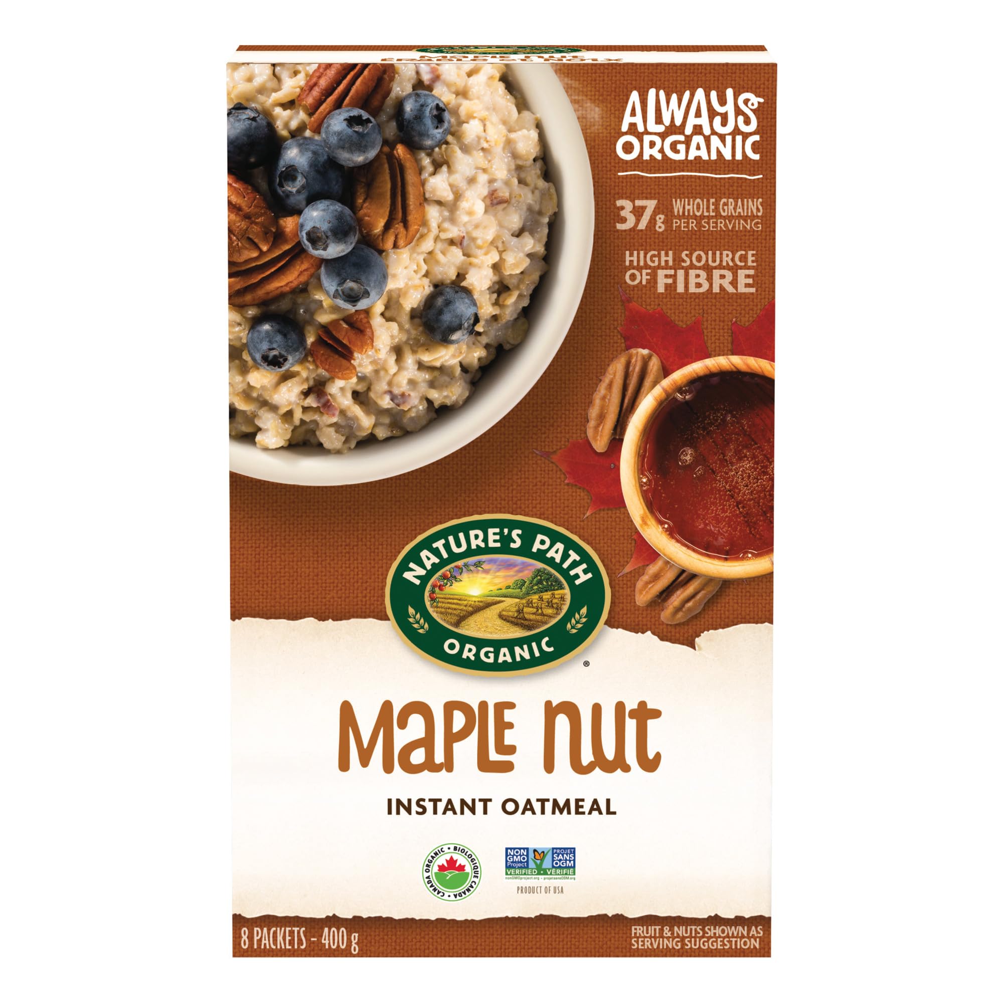 Nature's PathOrganic Instant Oatmeal, Maple Nut, 8 Packets, 14 oz (400 g)