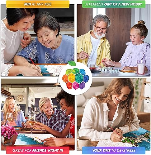 Miniatura 4 de SOTYIOO Pintura navideña por números para adultos, muñeco de nieve, pintura por números para adultos principiantes, pintura de dibujo con pinceles