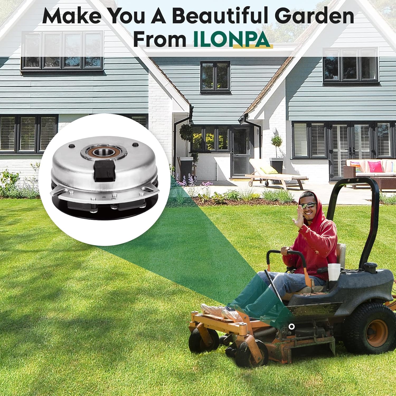 Electric PTO Clutch for Ariens Gravely Everride 00191700, Exmark Toro 110-6766 100-6059 103-9950, Fits Exmark Quest QST22BE482, Cub Cadet GT2550