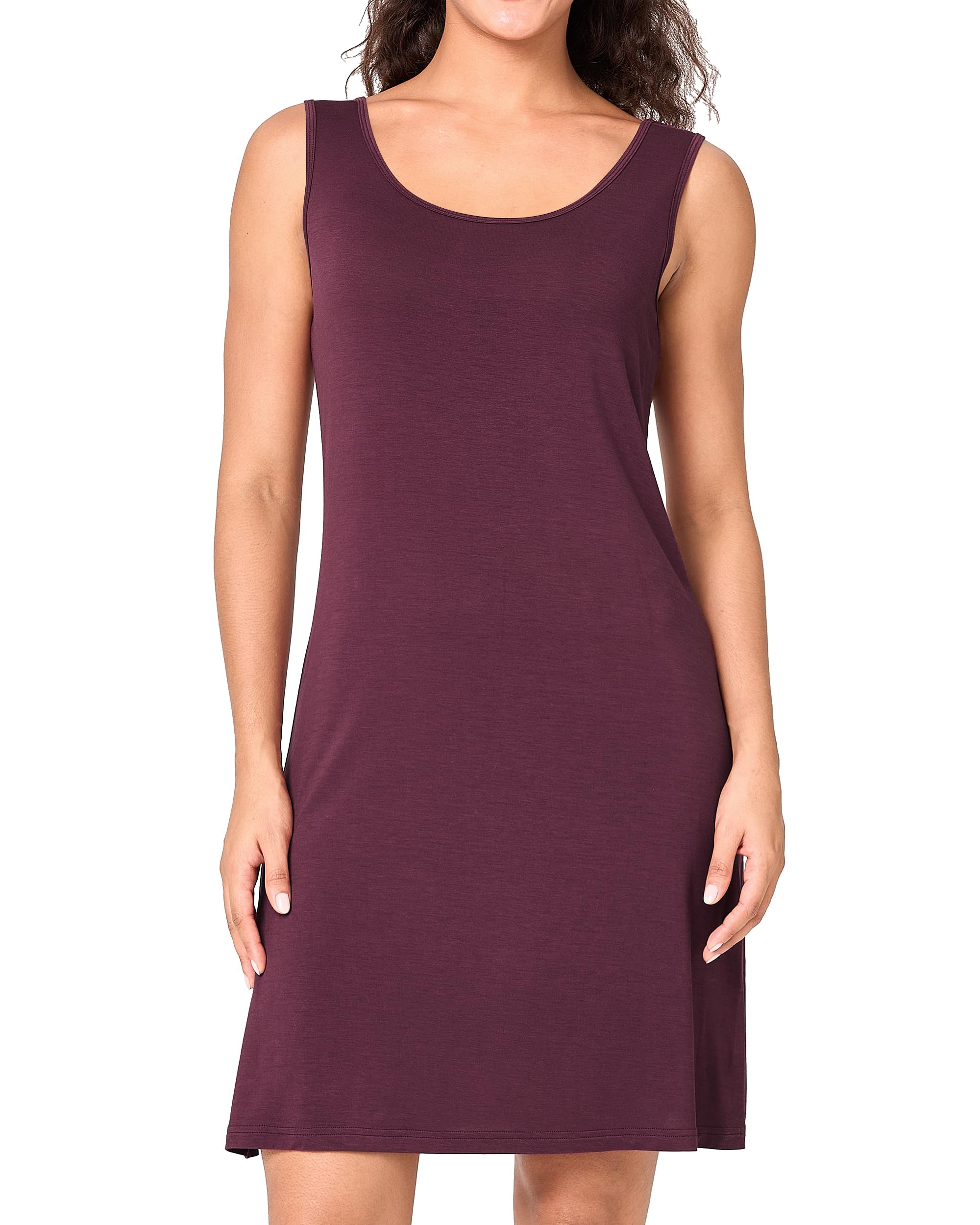 BAMBOO COOL Tank Nightgown for Women Sleeveless Sleepshirts with Wide Strap Chemise Night Dress