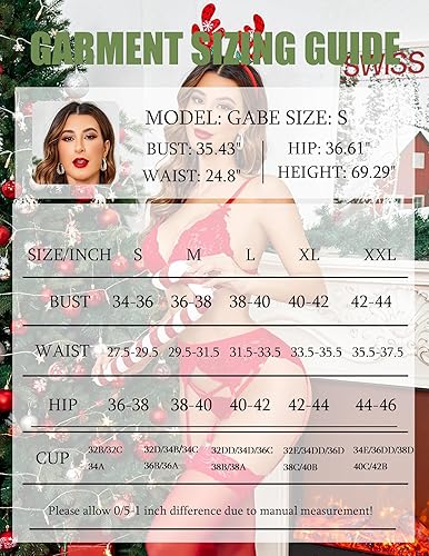 Miniatura 6 de Avidlove Women Garter Lingerie Set 3 Piece Lace Bra and Panty Set with Garter Blet Sexy Bralette Set