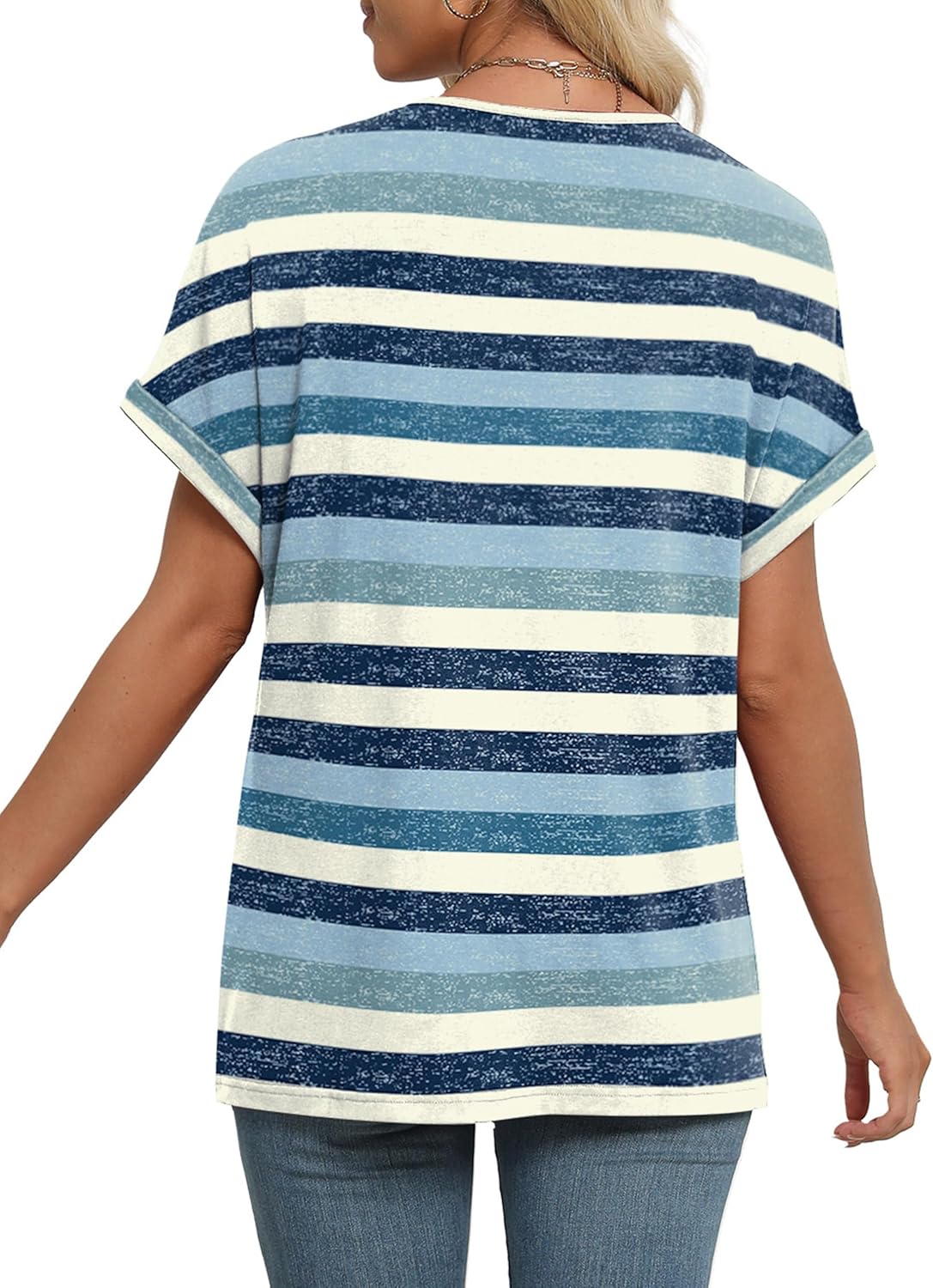 WIHOLL Womens Summer Tops Short Dolman Sleeve Shirts 2026 Fashion V Neck Outfits Clothes - Image 5