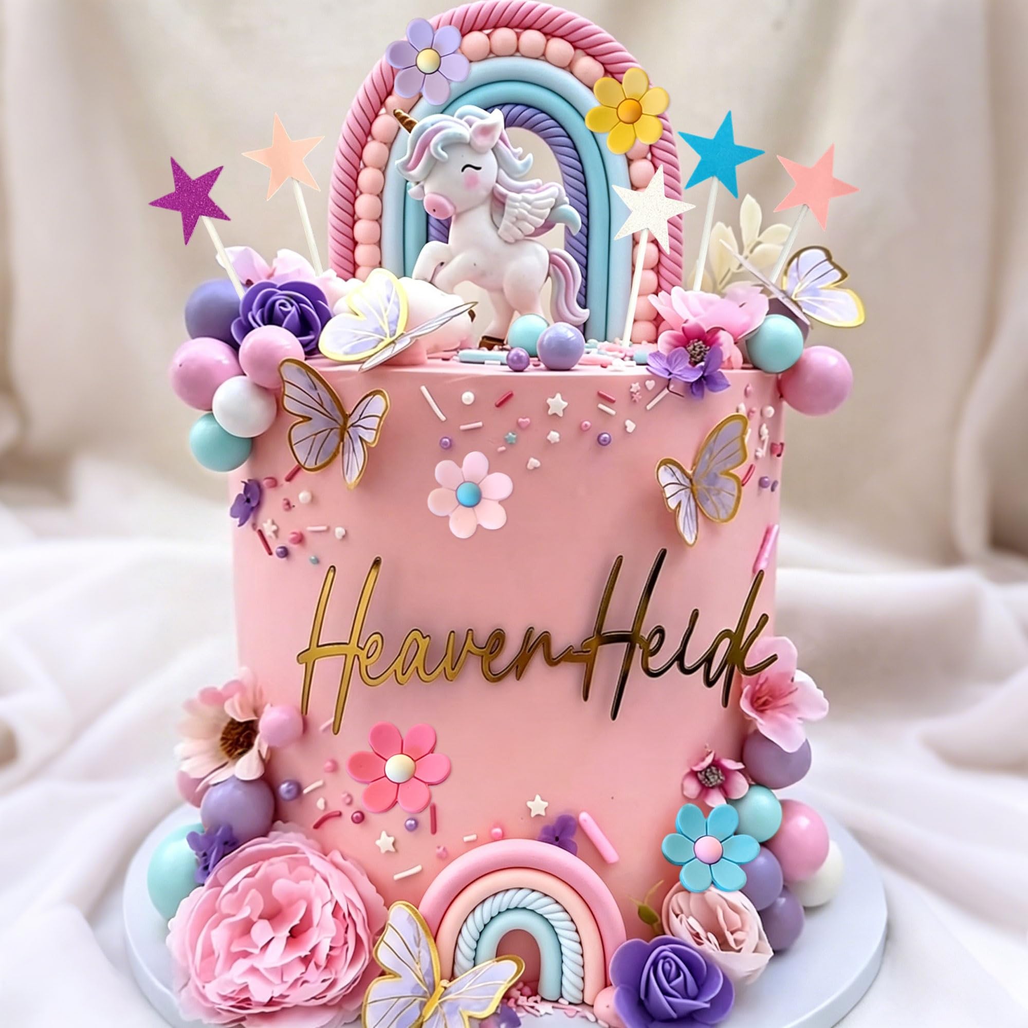 Pony Unicorn Cake Decoration Pony Birthday Decoration Rainbow Decoration