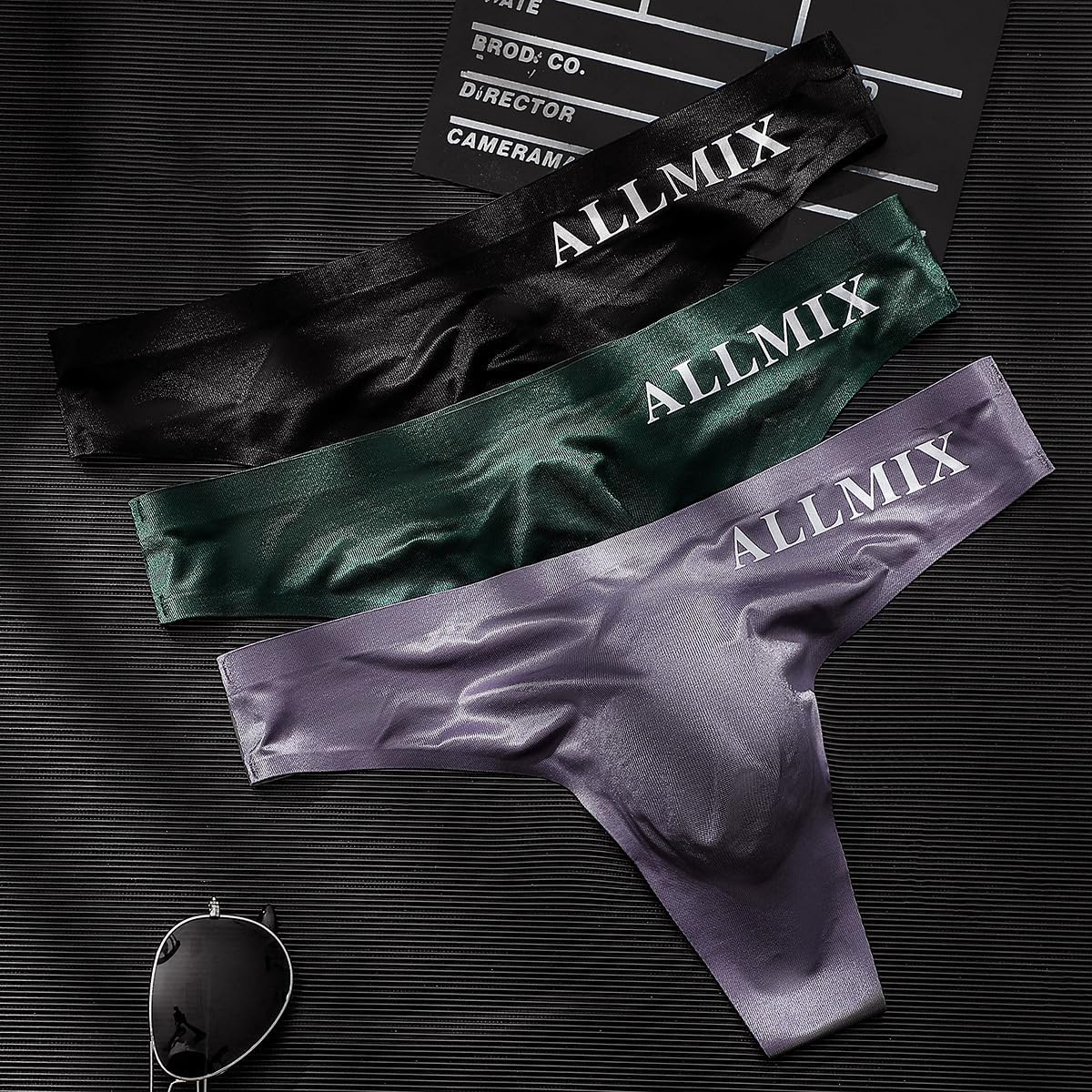 Men's Brief Underwear Ice Silk See Through Sexy Underpants Sports Letter Thong Underwear Seamless Thong Bikini - Image 4