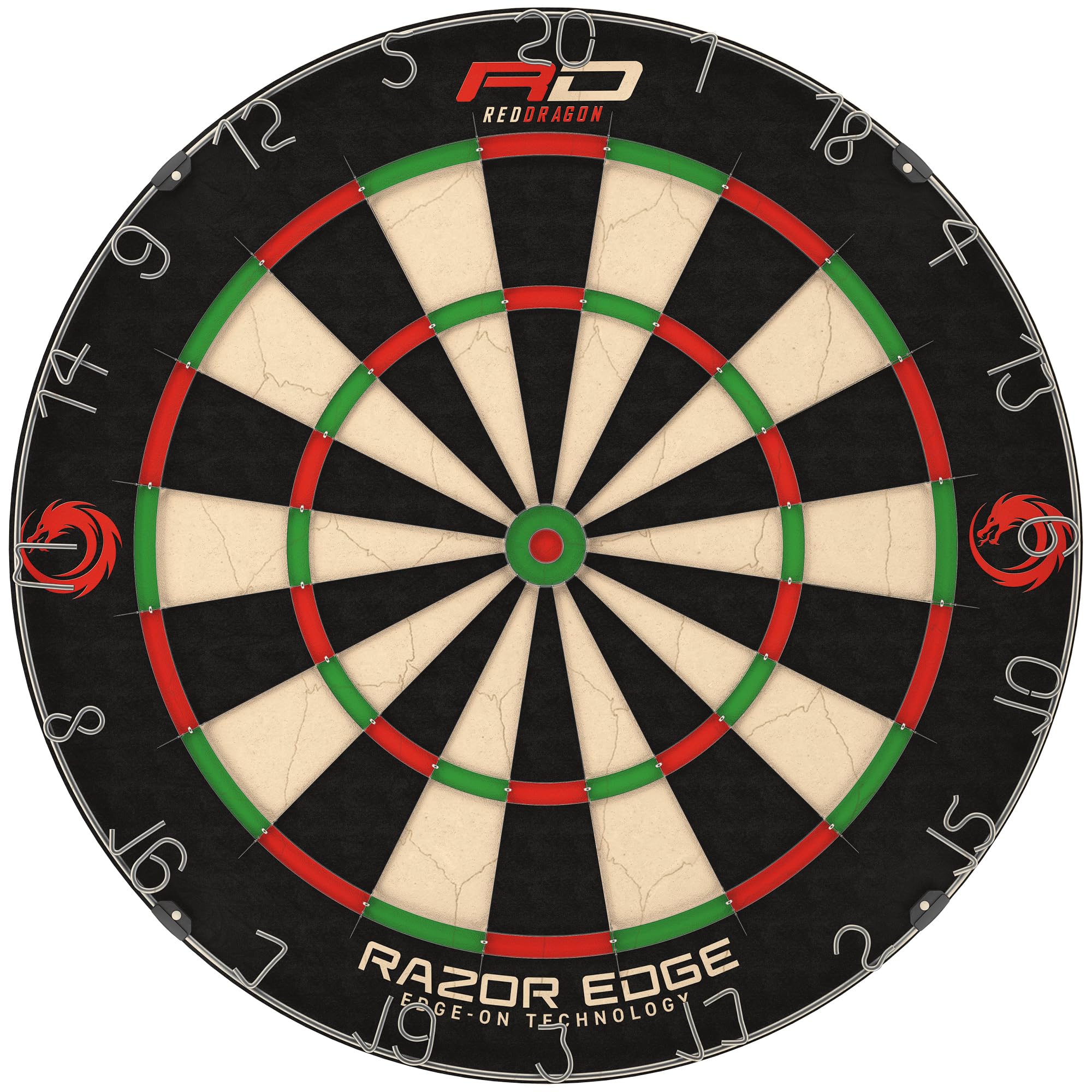 Red Dragon RazorEdge Cible de fléchettes en Poils de qualité Professionnelle approuvée par Tournoi