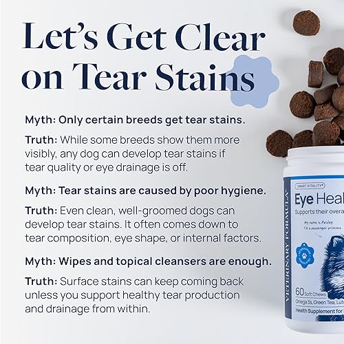 Miniatura 3 de Fórmula Veterinaria Suplemento para la Salud de los Ojos para Perros  Masticables para Manchas de Lágrimas Formulados por Veterinarios con Omega 3,