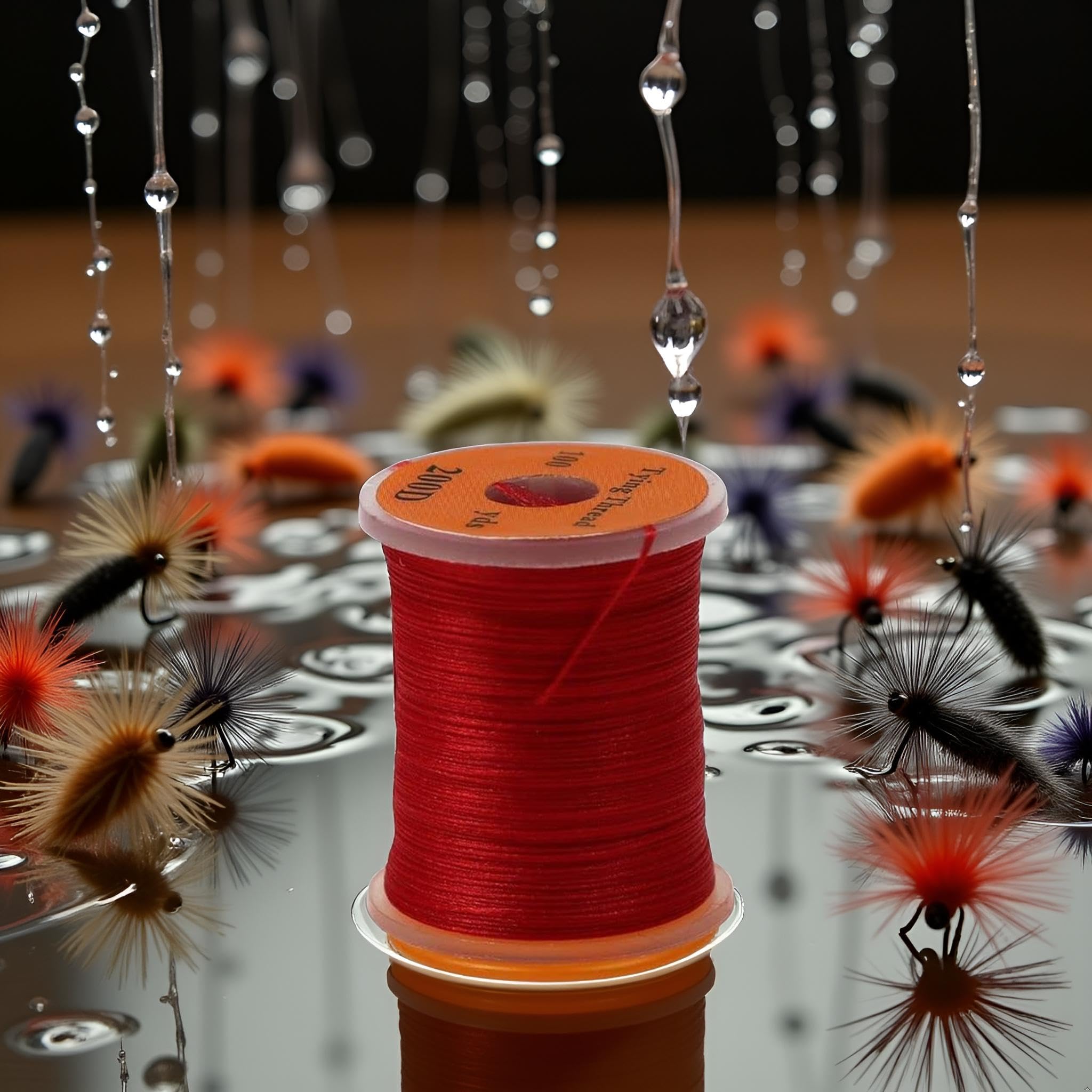 Amazon | レッドフライタイイングスレッド、フライタイイングスレッド