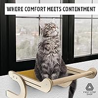 Vista 6 de Percha para ventana de gato con ropa de cama cómoda - Percha para gatos para ventana y pared - Hamaca de madera para ventana de gato fácil