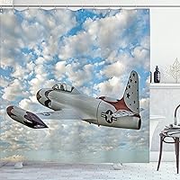 Vista 34 de Ambesonne Cortina para regadera náutica con palmeras