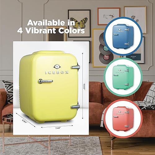 Miniatura 7 de ICEBOX IBMF4SUN - Mini refrigerador para dormitorio, refrigerador para el cuidado de la piel, enfriador portátil y calentador para maquillaje, para