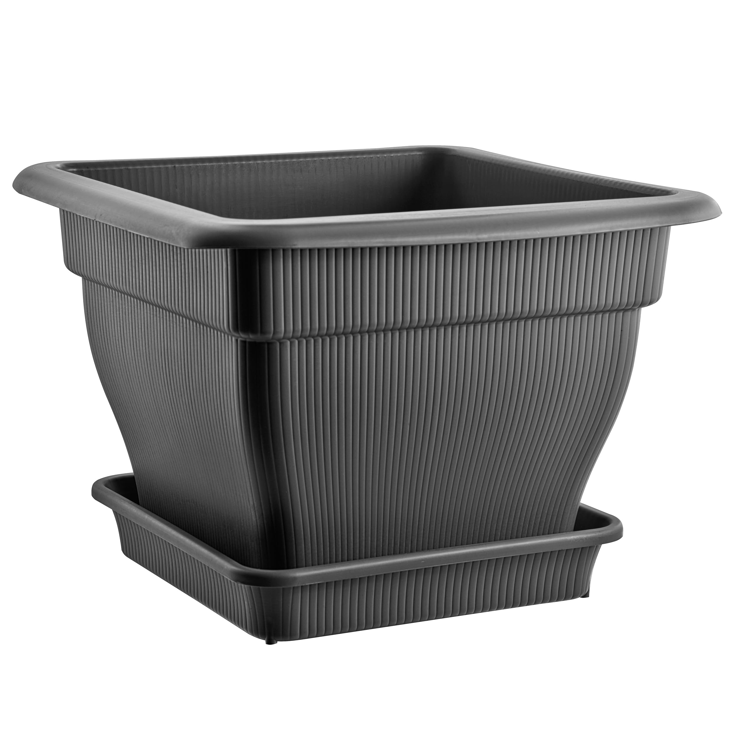 Pot de plantes XXL BURI anthracite 60x60 cm de 70L avec réservoir d'eau