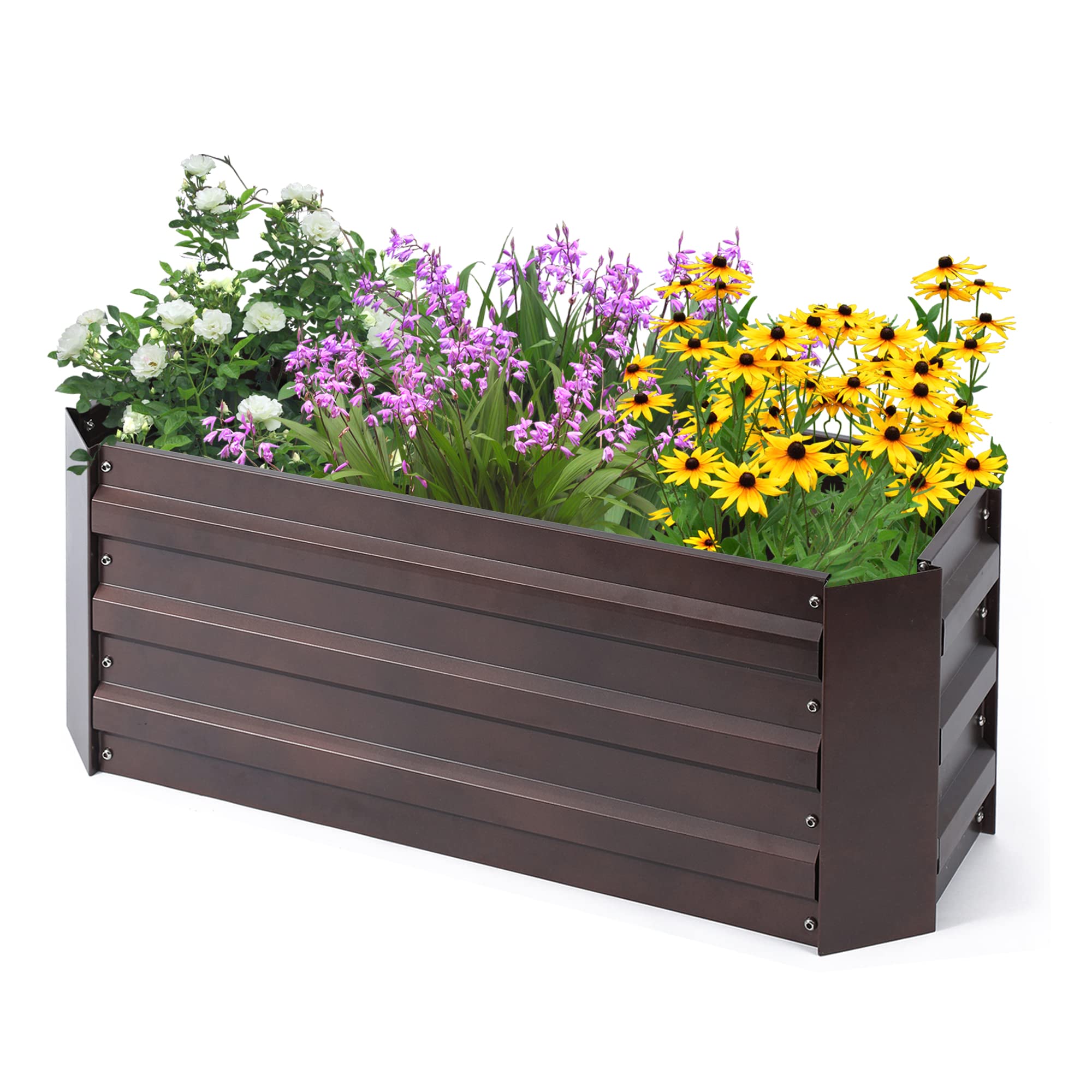 LuxenHome Galvanized Raised Garden Bed Kit, 32