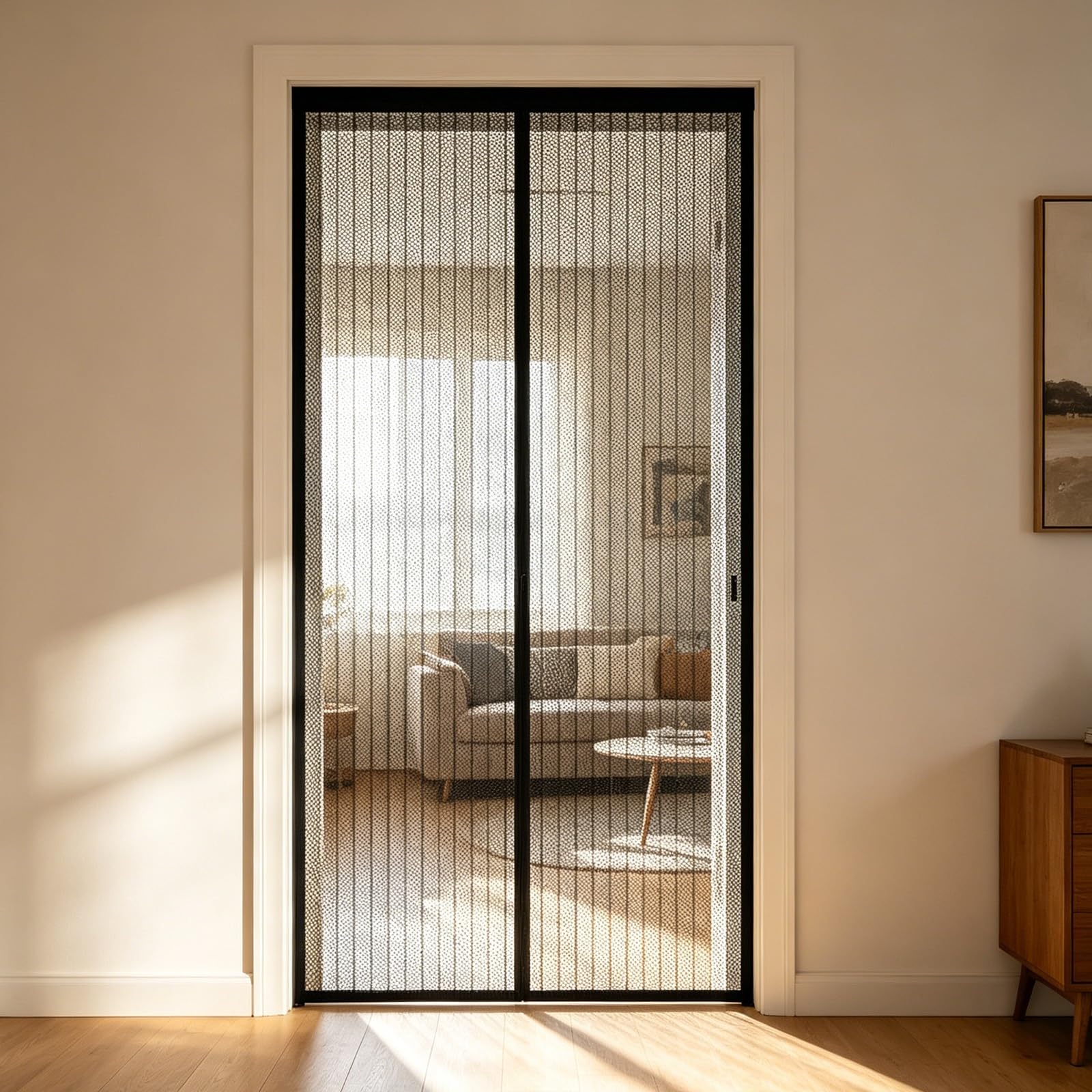 Gaifnag Black Cat Screen Door 178 X 165 Cm Hundreds Of Sizes, Anti Mosquito Mesh Curtain With Powerful Magnets Door Fly Screen Curtain For Front Doors, Sliding Doors,