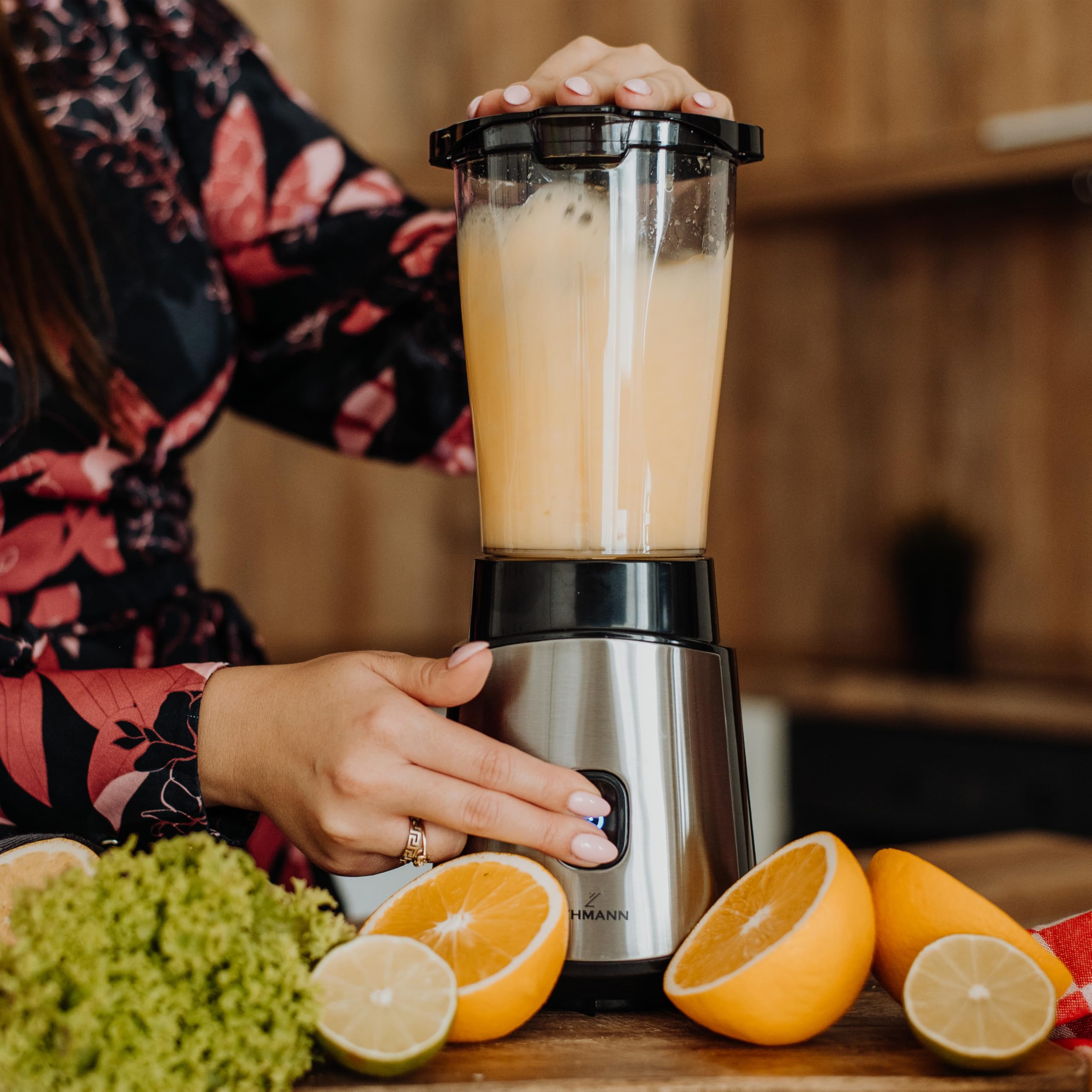LEHMANN Blender Mixeur Smoothie 1200W, Mini Blender 1L avec 2 Bouteilles BPA-Free Portables de 570 ml et 400 ml pour Jus, Smoothies et Milkshake, Facile à Nettoyer, Système à 4 Lames