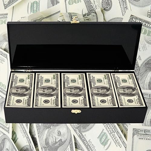 Miniatura 3 de Bandeja de moneda con cerradura de acrílico negro, organizador de dinero de 5 compartimentos para efectivo, caja de almacenamiento de dinero con