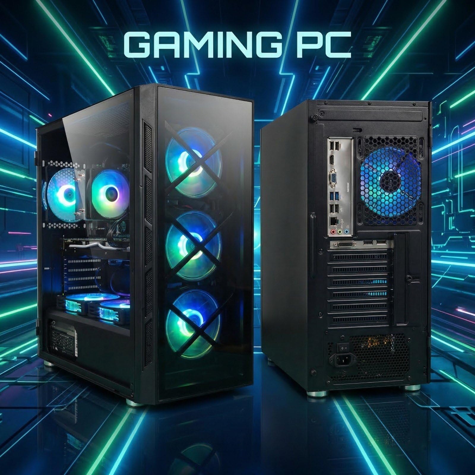 STGsivir PC Gamer Fixe, Ordinateur Gaming, Core i7 up to 3.9 GHz, Geforce GTX 1660 Super 6Go GDDR6, 32Go RAM, 1To SSD, WiFi6, BT 5.0, Ventilateur RGB x6, Windows11 Pro