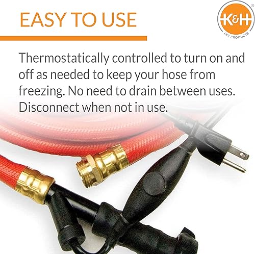 Miniatura 4 de K&H Pet Products Thermo-Hose - Manguera de agua calentada sin hielo, color rojo, 60 pies, 250 vatios