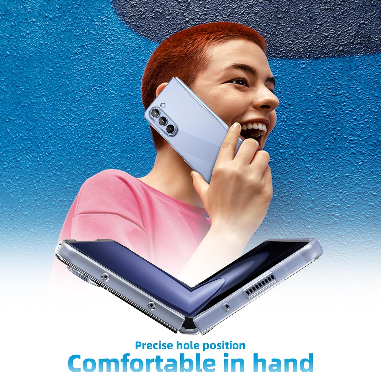 for Samsung Galaxy Z Flip 3 Case, Ultra Thin Matte Shockproof Hard PC with Non-Slip Grip Full Protection Protective Cover Clear 010-ZFP3-01
