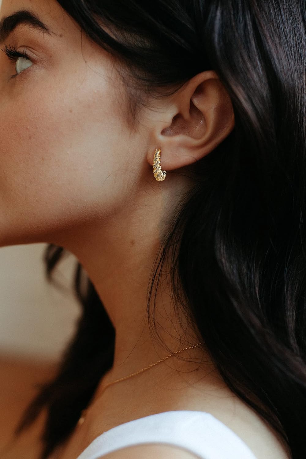 MYEARS Women Hoop Earrings Gold 14K Simple Hypoallergenic Everyday Jewelry - Image 3