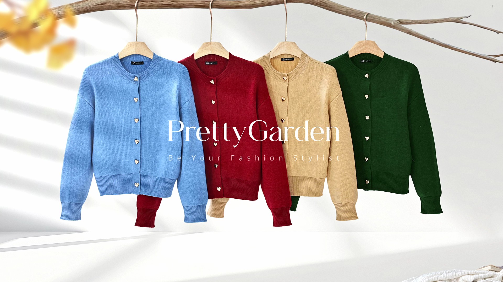 カーディガン L'AppartementGOLD BUTTON V/N CARDIGAN Gold Button V-neck Banded Cardigan | Express