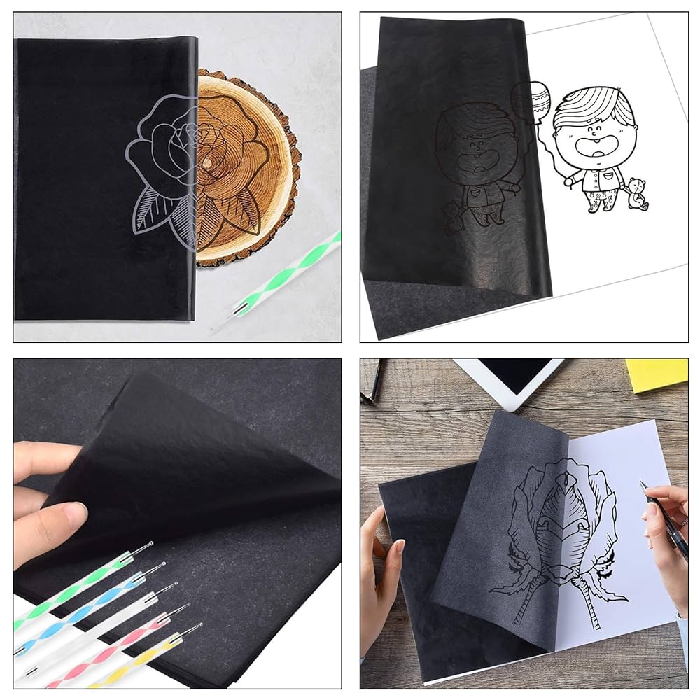 Papier Carbone Transfert - 40 Feuilles A4 - Pour Bois, Toile, Céramique - Art Et Artisanat