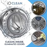 IO CLEAN Comprimés de nettoyage de la laveuse, 24 Compte (1 Année de disponibilité) – C'est profond. Clean Comprimés nettoyants pour lave-linge HE Charge avant & Charge supérieure – Détartrage de laveuse sans parfum pour le contrôle d'odeur