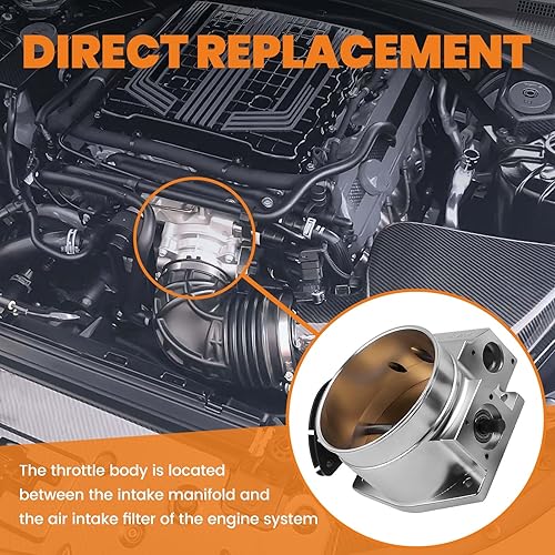 Miniatura 4 de maXpeedingrods Conjunto de cuerpo del acelerador de 4.016 in con sensor de posición del acelerador TPS IAC para Chevy LSX LS LS1 LS2 LS7 Plata