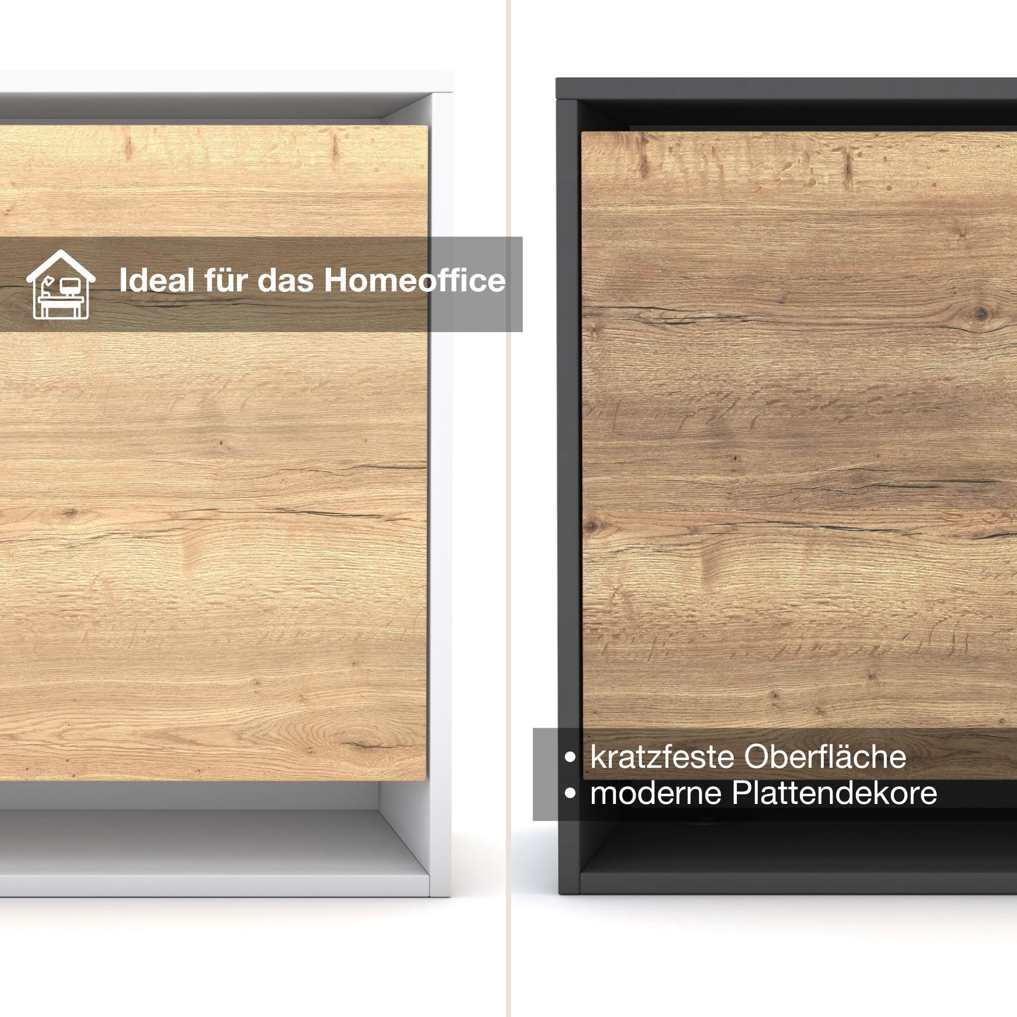 ASSMANN Wandsekretär Cubas Premium 74x80cm Weiß, TÜV-Zertifiziert, fertig montiert für Homeoffice