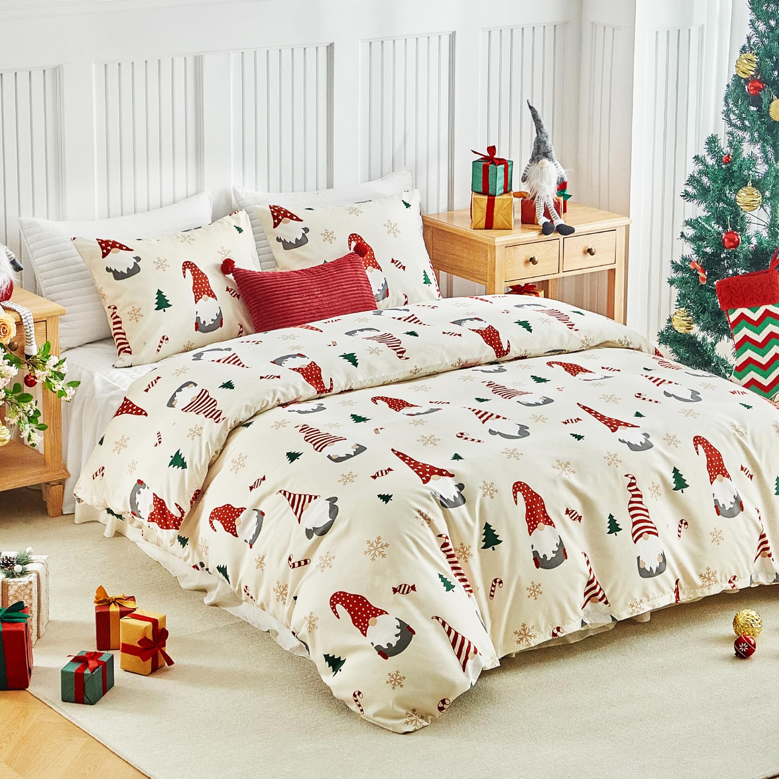 Lekesky Set Copripiumino Matrimoniale 240x220cm + 2 Federe 50x80cm, 3 Pezzi